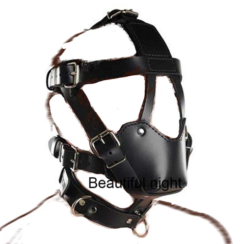 Кожаный чехол с кольцом/пауком/шариком БДСМ маска бандаж, намордник повязка на глаза, SM секс-игрушки для пар