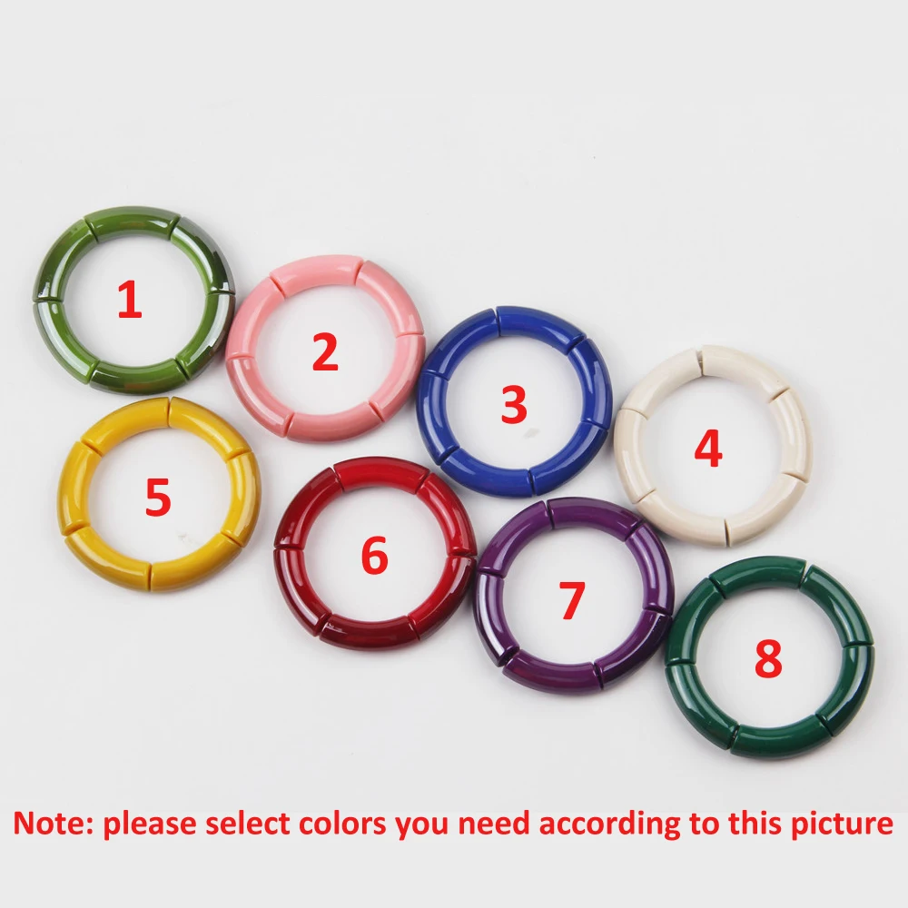 Модная эластичная акриловые браслеты для женщин и девочек простой Стиль