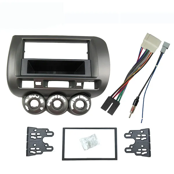 Двойной Din радио фасции Для Honda Jazz LHD или RHD CD gps DVD стерео CD панель головного устройства приборной панели Установка отделка комплект рамки - Название цвета: RHD 1 din ISO