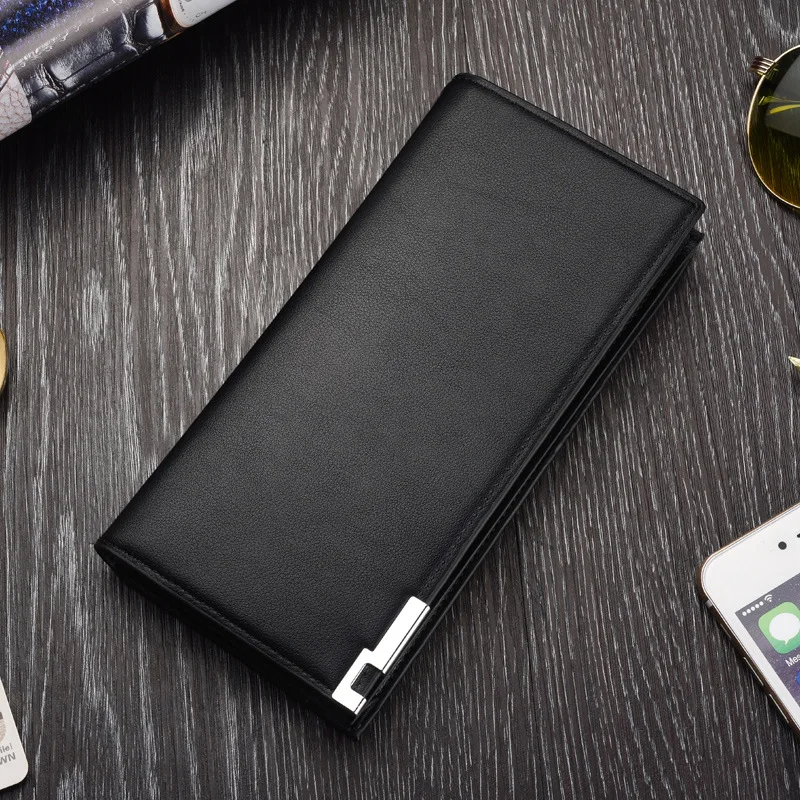 Кошелек мужской кожаный длинный клатч классический бумажник кредитница с