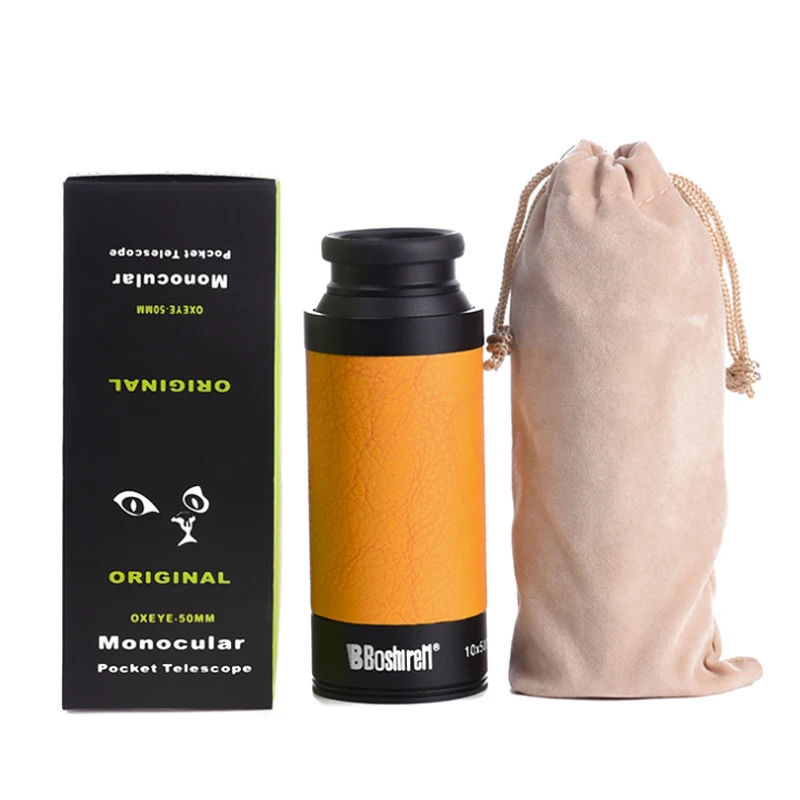 

4 Color Leather Monocular Telescope Telescopio Night Vision Binoculars Camping for Hunting Powerful Equipment 10X50 mao08