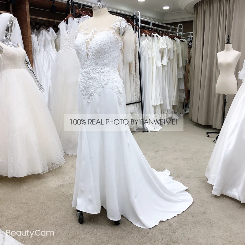 FANWEIMEI#1298 real picture classic mermaid lace wedding dress photo bride gown factory price plus size | Свадьбы и торжества