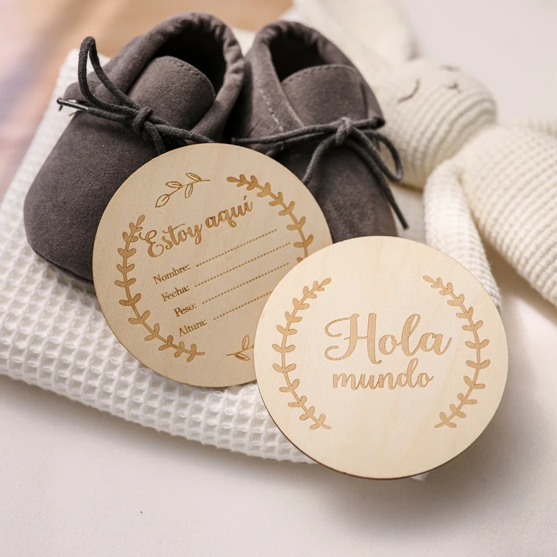 20Pcs Wooden Baby Month Milestone Card Newborn Birth Month Birthday Milestone Wooden DIY Toy Baby Kids Photography Props Gift