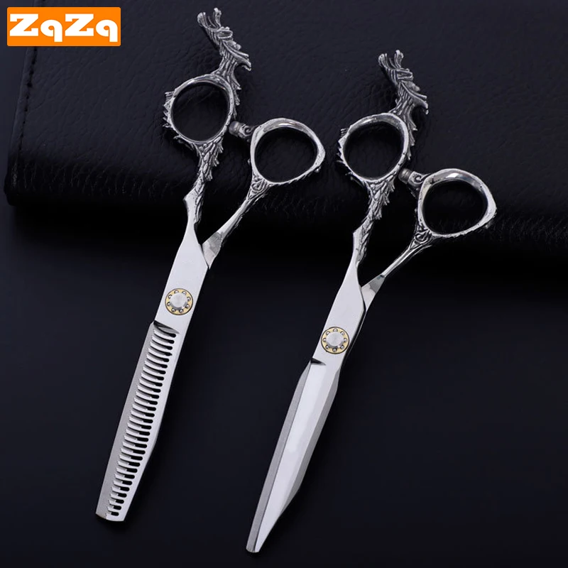 

ZqZq 6-дюймовые японские ножницы для волос, Профессиональные Парикмахерские ножницы с большим подшипниковым винтом, ножницы для стрижки и фил...