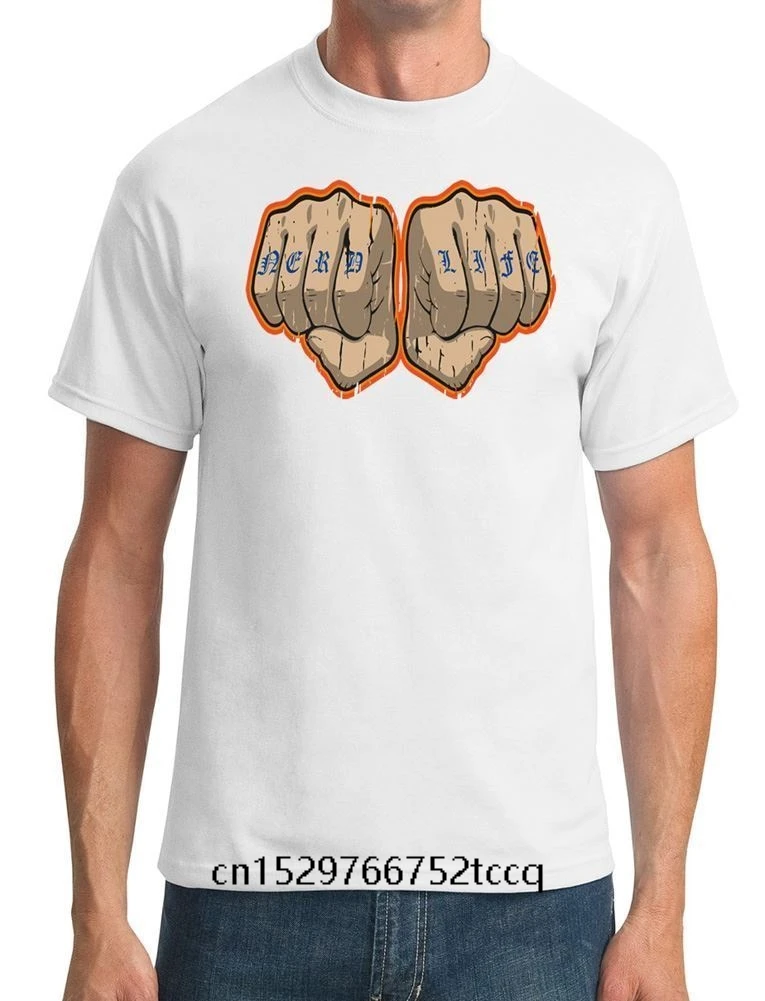 Крутая Мужская футболка с коротким рукавом забавная татуировкой на костяшках