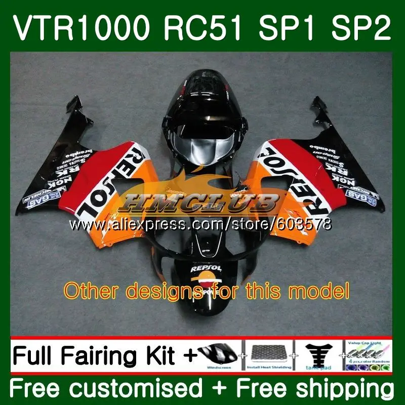 Обтекатель для HONDA VTR1000 2000 2001 2002 2003 2004 2005 2006 89CL.28 Белый Черный RTV VTR 1000 RC51 SP1 SP2 00 01 02 03 04