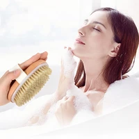 wooden shower brush without handle and wooden hand brush exfoliating shower brush bristle shower massage brush
