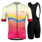 Новинка 2021, футболка с коротким рукавом Ralvpha, комплект велосипедной одежды, дышащая велосипедная одежда для горных велосипедов, мужской комплект велосипедных шорт и нагрудников