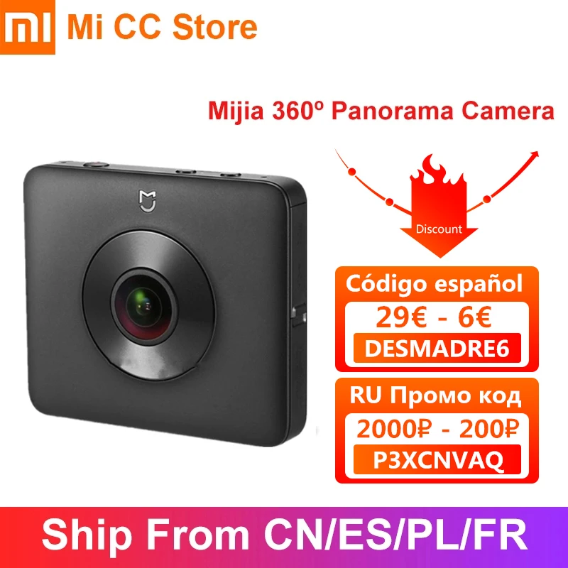 Xiaomi Mijia 360 панорамная камера 3 5 K видео запись портативная IP67 оценка WiFi Bluetooth