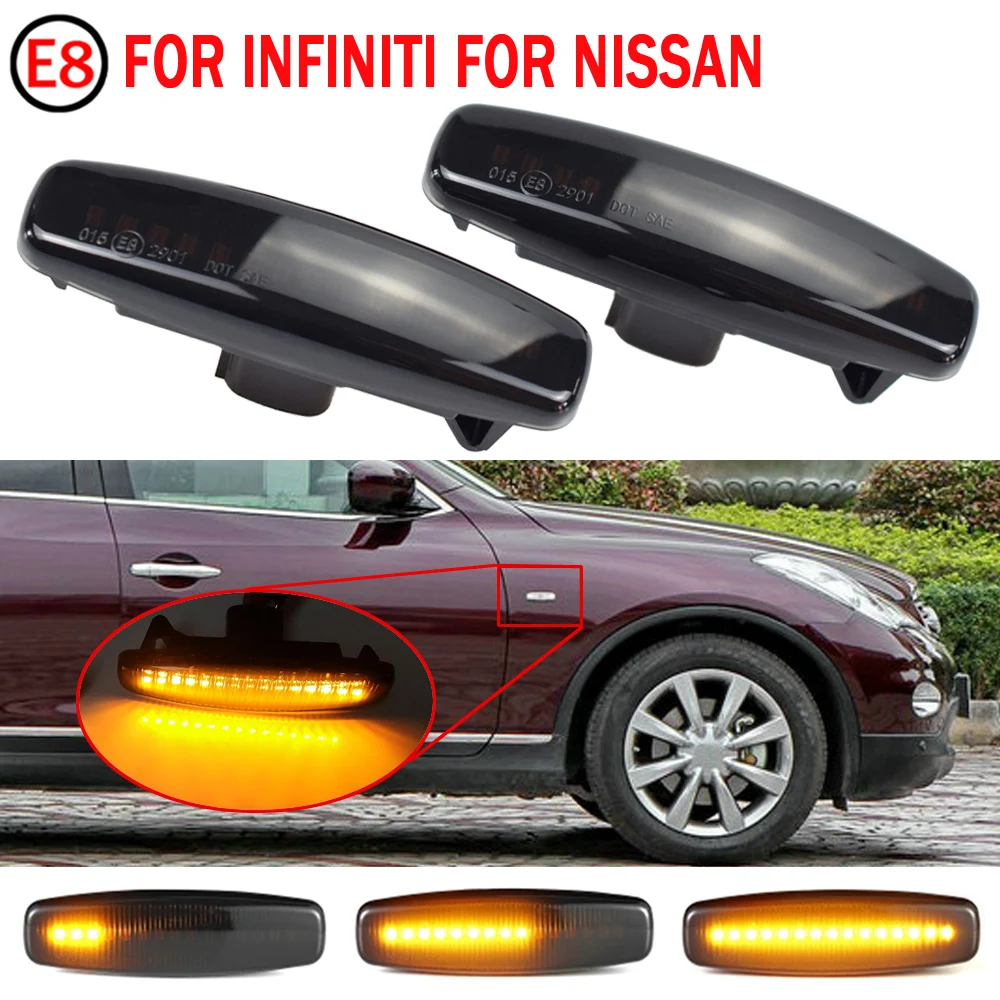 

2pcs Sequential Dynamic Flowing LED Side Marker Light Turn Signal Light Blinker For Infiniti QX60, L50, L50HV