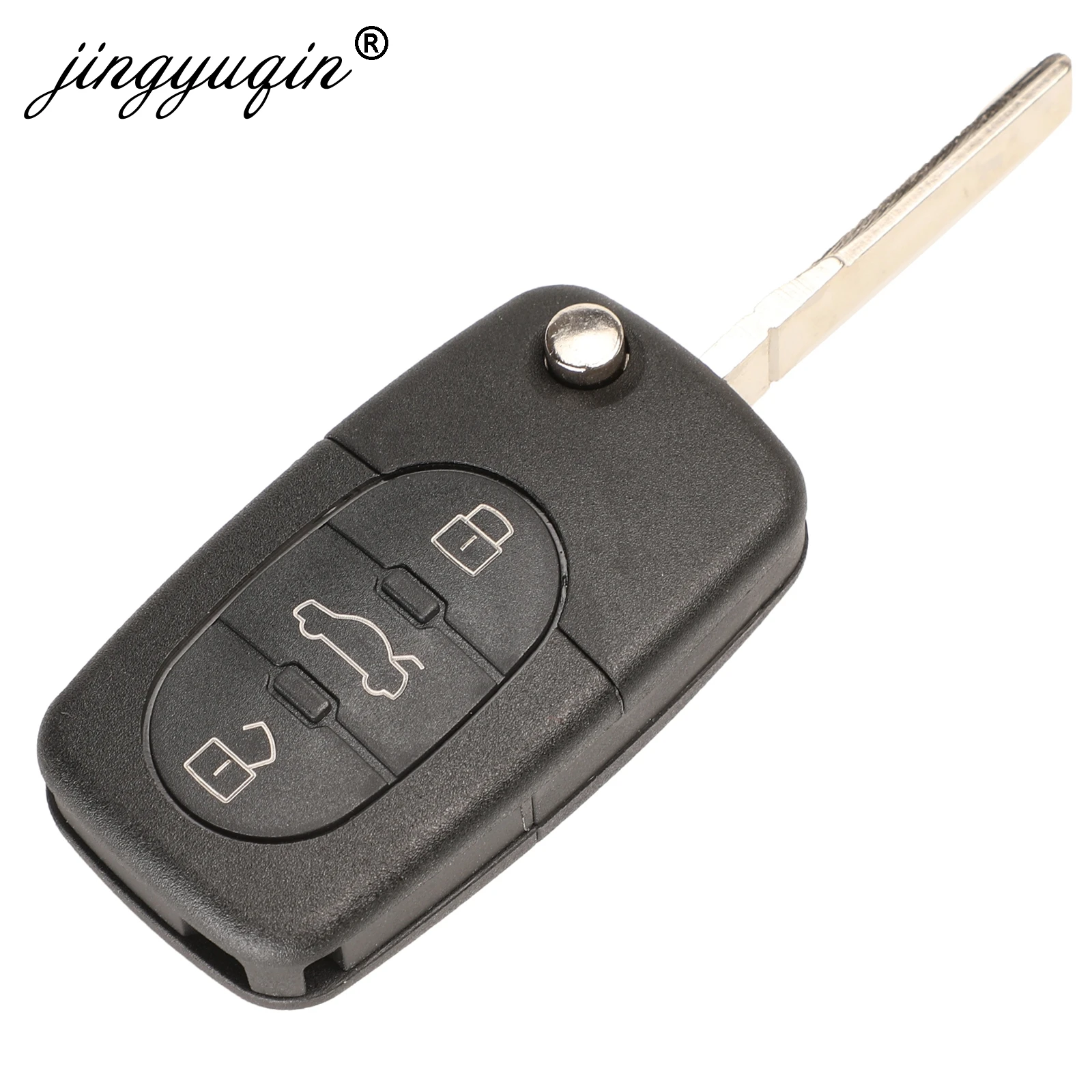 Jingyuqin заменить 2/3/4 кнопки флип ключа автомобиля чехол оболочка Fob для Audi TT A2 A3 A4 A6 A8 TT Quattro+ лезвие CR1620/CR2032 держатель