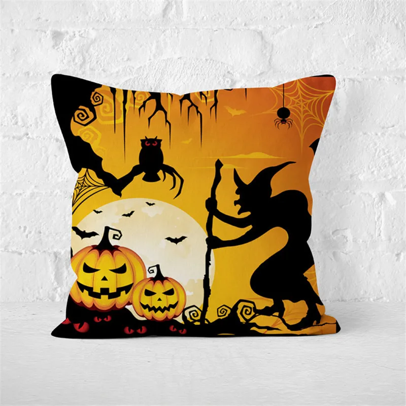 Хэллоуин ужас Тыква Подушка &quotДемон&quot крышка гостиной диван льняная