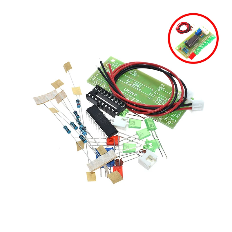LM3915 10 светодиодный звуковой анализатор спектра набор индикаторов уровня DIY