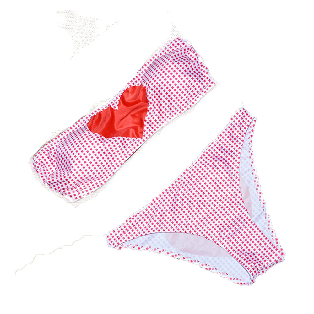 Новые Сексуальные бикини в клетку с сердечками женские купальники стиле пэчворк