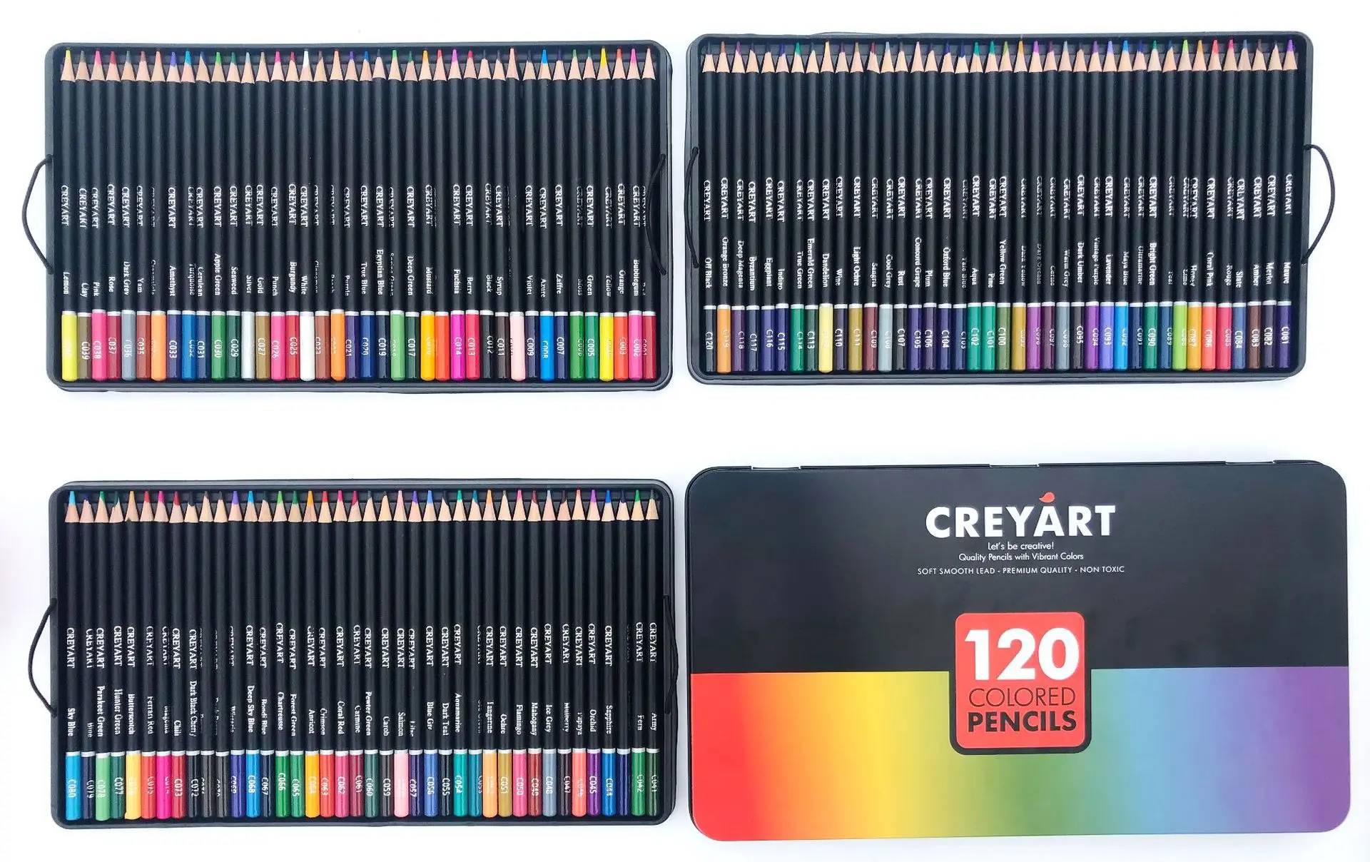 Caja de hierro para pintura profesional, juego de l&aacute;pices de colores de alta calidad, 120 colores-3