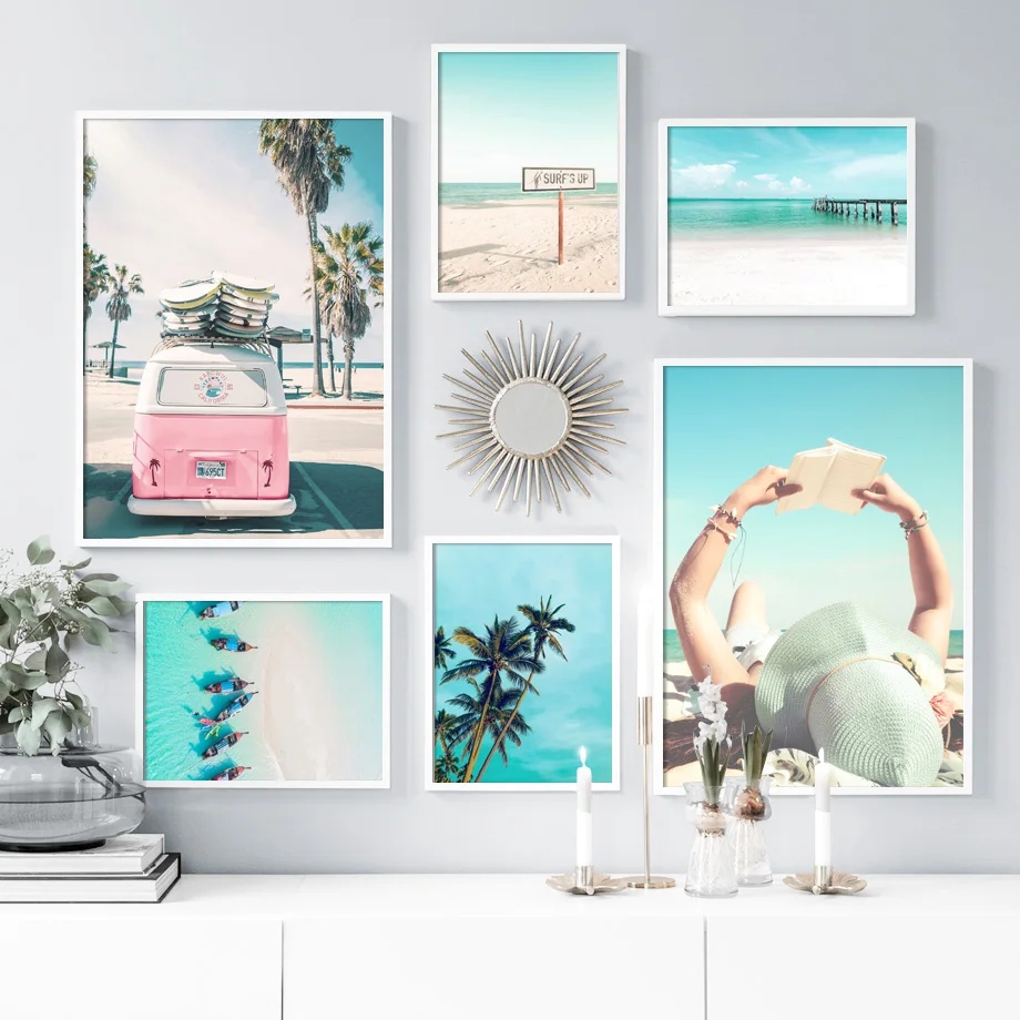 

Scandinavia Landscape Poster Beach Boat Bridge Wall Art Canvas Painting Prints Pictures For Interior House Quadros Decoration