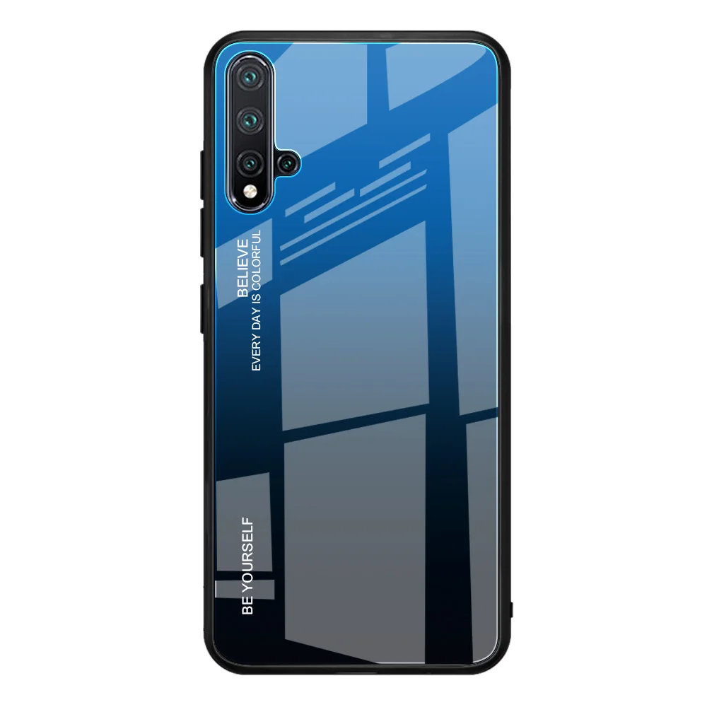 7 Чехол из закаленного стекла с градиентом Aurora для huawei Nova 5T 5 5i Pro Honor 20 Pro P20 Lite Y9 Prime mate 30 20 Lite 8X Max - Цвет: 7