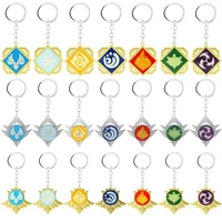 game genshin impact element key chain eye of god 7 element weapons bag fashion pendant keychain accessories cosplay toys gift