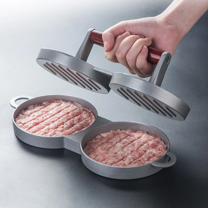 

Alloy Hamburger Maker Hamburger Press Round Shape Non-Stick Chef Cutlets Hamburger Meat Beef Grill Burger Press Patty Maker Mold