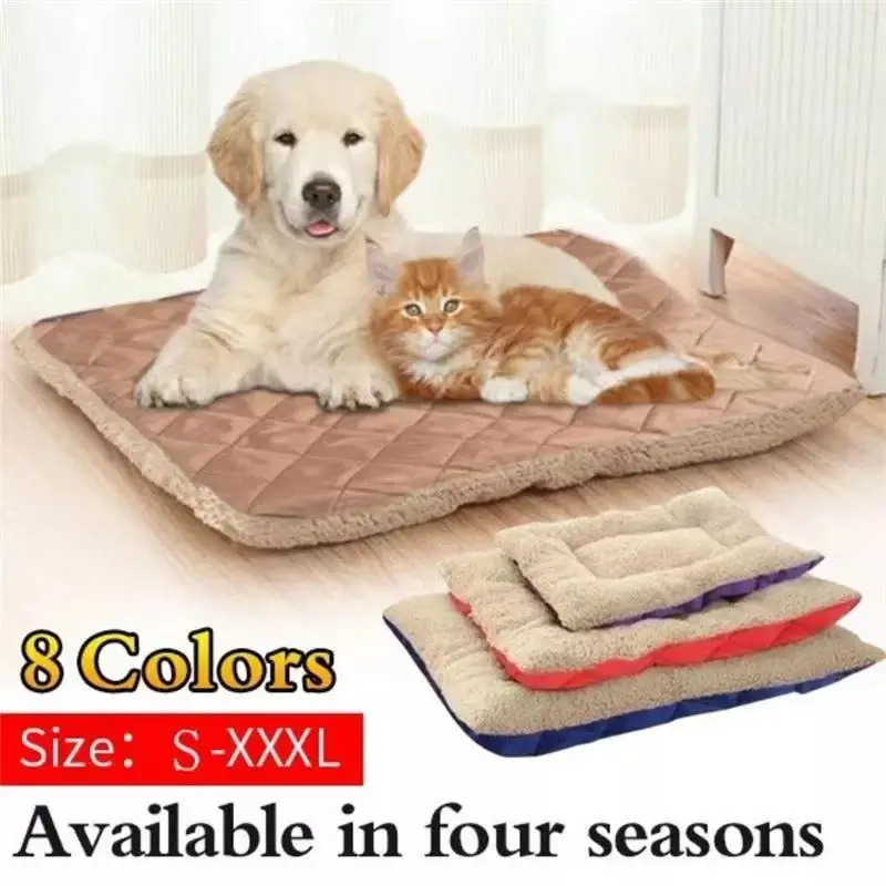 

Pet Cat Dog Bed Mat Anti Slip Cushion Botton Warm Winter Puppy Rectangle Shape Long Plush Pet Mat Supplies For Small Large Dog