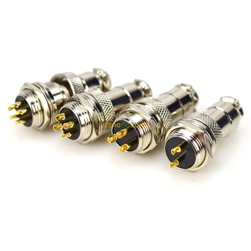 

One set GX16 Air plug socket Gold-plated 16MF (1pcs Male plug+ female socket) hi-end Aviation power plug