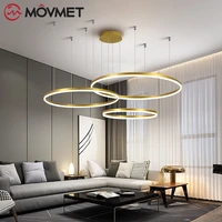 post modern led chandelier hme lighting brushed rings ceiling mounted chandelier lighting hanging lamp goldcoffee color