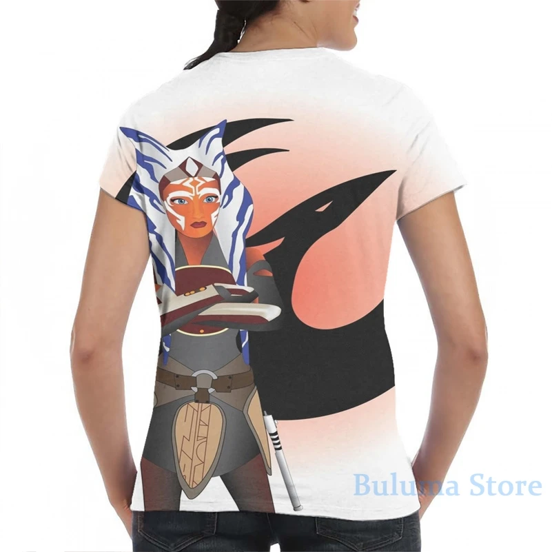 Мужская и женская футболка Ahsoka Tano модная с принтом топы для мальчиков футболки