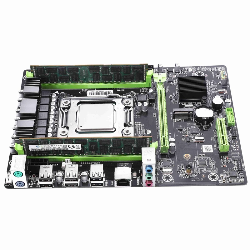 X79 M2 LGA2011 материнская плата комбинированный комплект с E5 2640 cpu 2X8GB 16GB DDR3 ram 2 Ch 1600Mhz ECC
