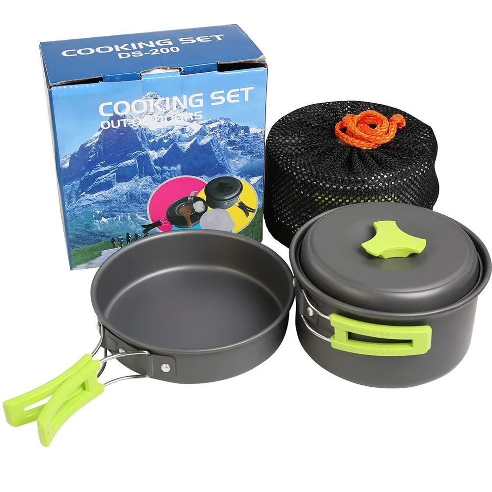 

Outdoor Camping Cooking Set Frying Pan 1-2 People Cookware Kit For Travel Hiking Hunting Fishing Picnic BBQ Tableware Equipment
