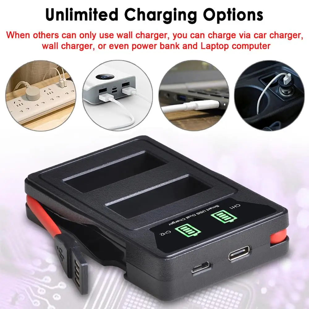 PS BLS5 BLS50 Батарея Зарядное устройство с USB и Тип C Порты разъёмы для Olympus PEN BLS 50 E PL2 PL5