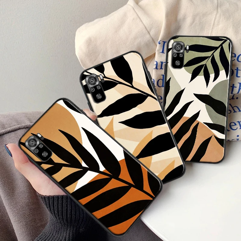 

Art Lines Leaves Silicone Case Coque For Xiaomi Redmi 9 9i 9AT 9T 9A 9C 10X 4G 5G Note 10 10T 5G 10S Soft Phone Shell Cover