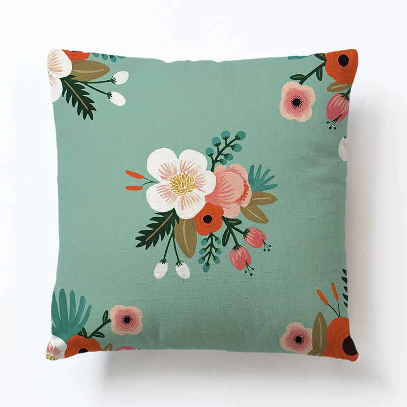 Тропический зеленый завод Монстер с цветочным принтом Декоративные диванные