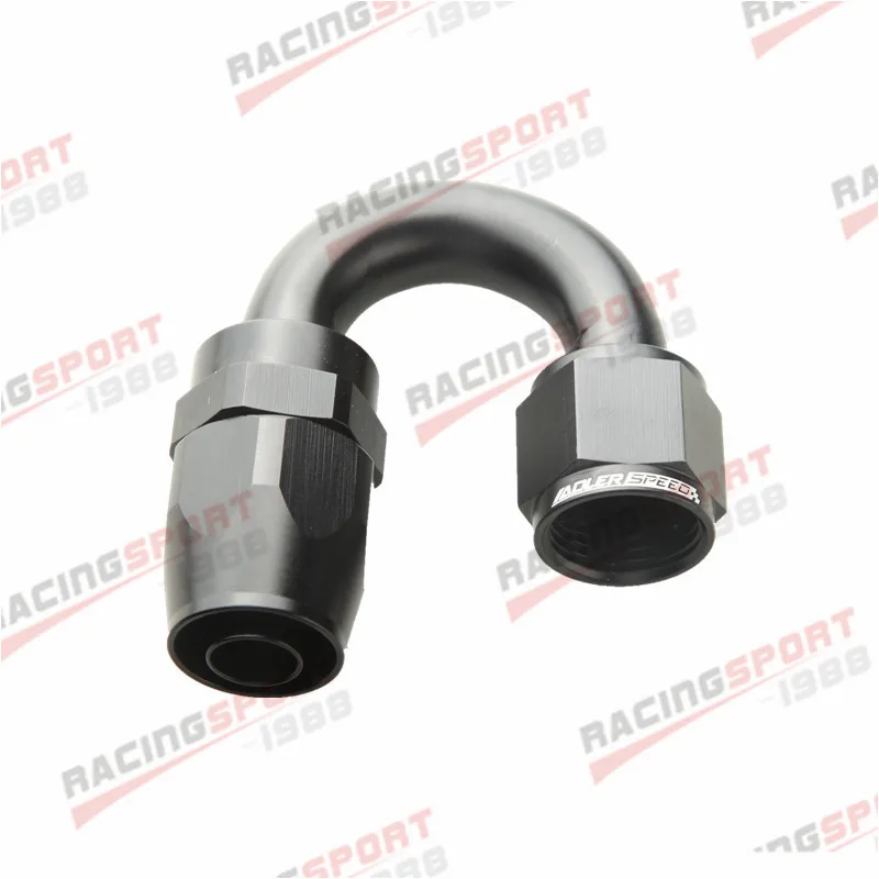 

10AN AN10 AN-10 180 Degree Swivel Oil Line Hose End Fitting Adapter Black