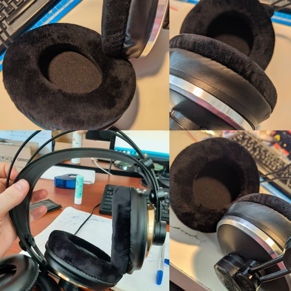 Фото Сменные амбушюры для AKG K240 Studio K241 K242 K270 K271 K272 MkII Mk, детали для гарнитуры, кожаные накладки, бархатные наушники №2
