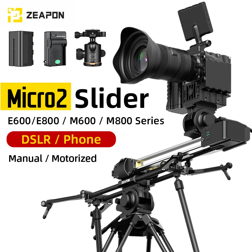 Слайдер Zeapon Micro 2 E600 E800 M600 M800 DSLR ультратихий моторизованный ползунок для камеры с