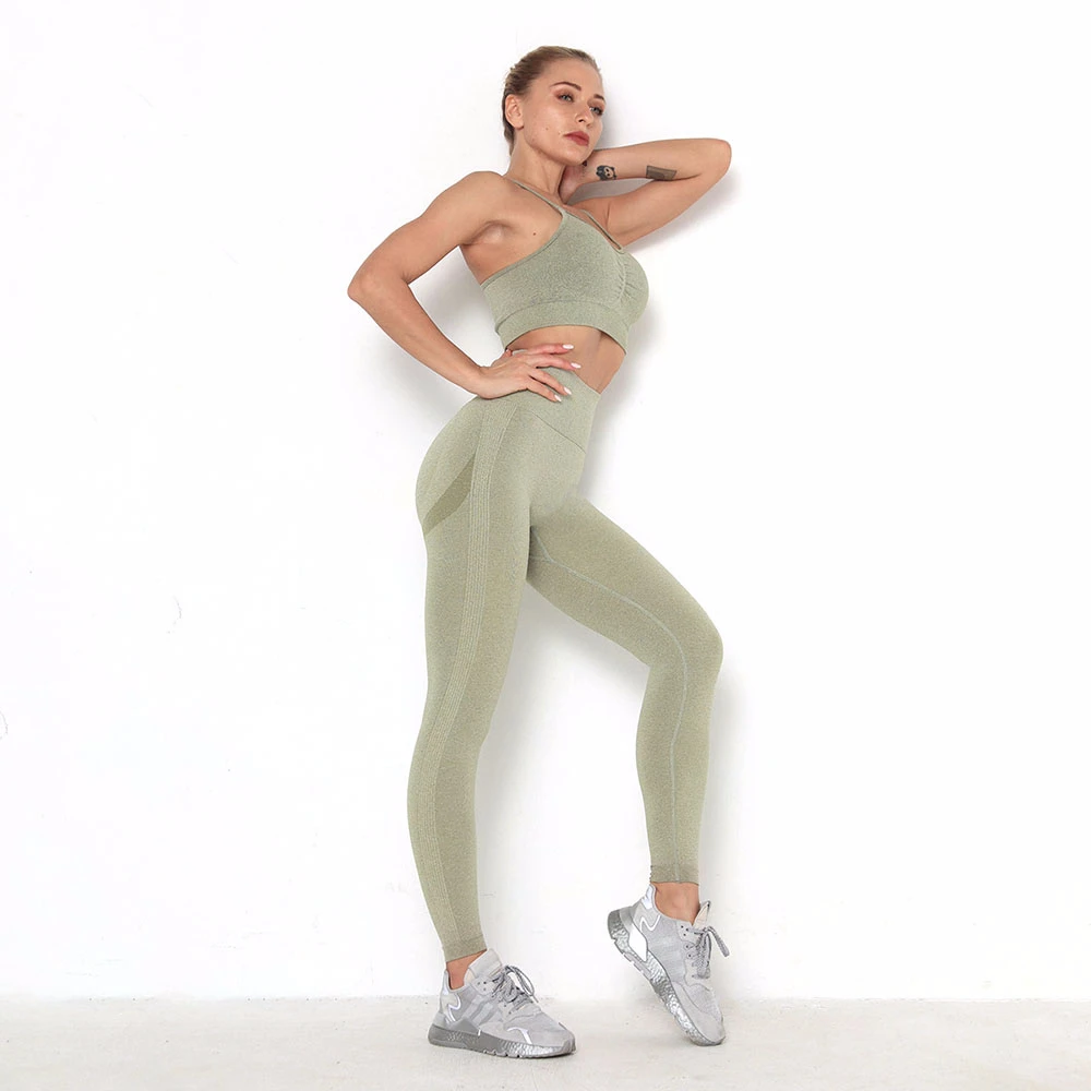 

Seamless Suit Women Sportswear Gym Yoga Set Fitness Knitted Workout Clothes Sport Outfit Bra & Pant Push-up Elastic Tracksuit