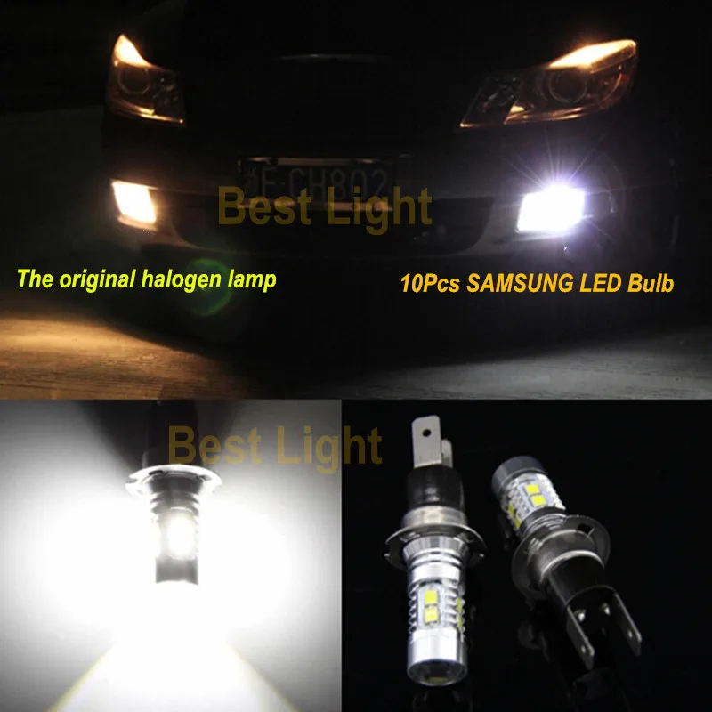 Samsung LED Автомобильная противотуманная фара 2x6000K белая 50 Вт H1 H3C 64146BC высокая