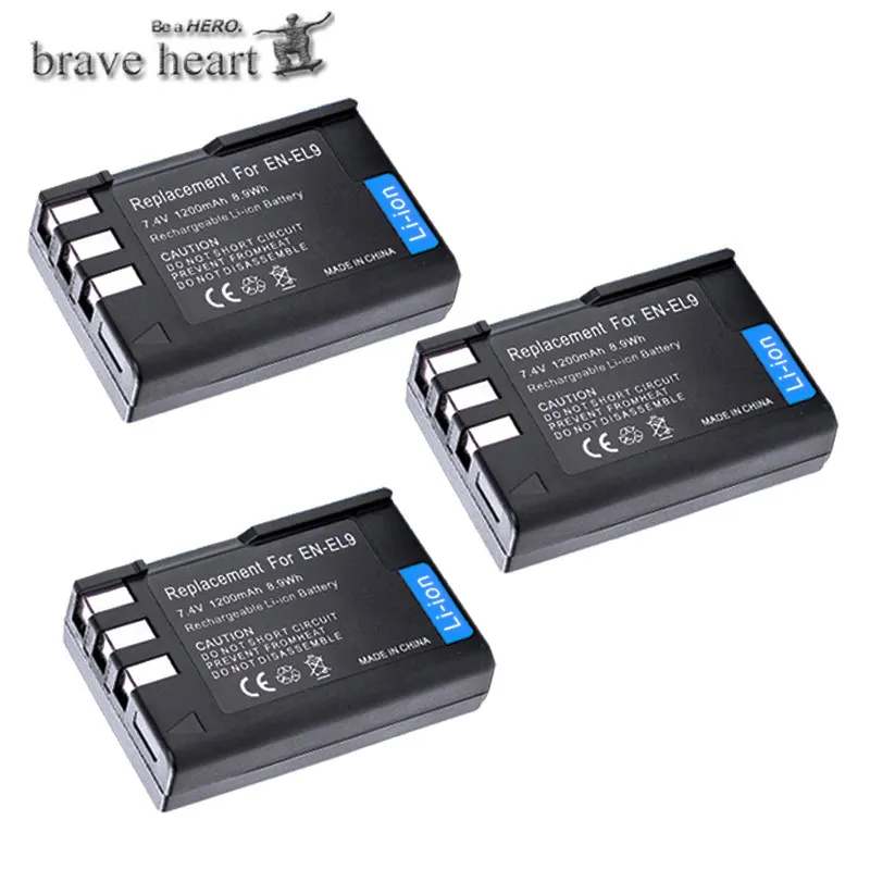 3battery EN-EL9 EN EL9 EN-EL9a EN EL9a EL9a камера Литий-ионный аккумулятор+ двойной USB ЖК-зарядное устройство для Nikon EN-EL9a D40 D60 D40X D5000 D3000 - Цвет: 3battery
