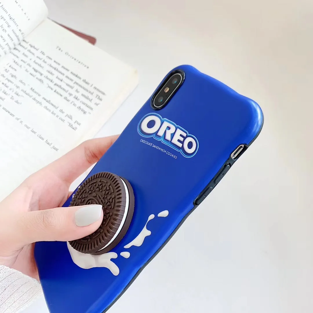 Милый 3D Oreo молочное шоколадное печенье Мягкий силиконовый чехол для iphone XS MAX XR 6S 7 8 Pplus Модный Роскошный чехол для телефона Fundas