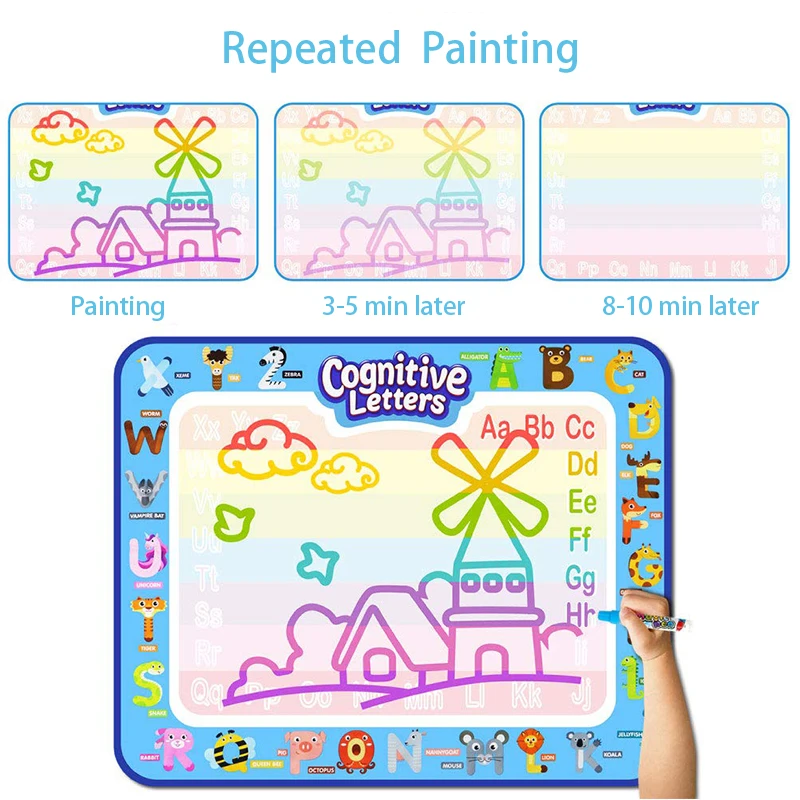 GOOBAT Aqua Magic Doodle, коврик для рисования, коврик для рисования, развивающие игрушки для детей, для малышей, мальчиков и девочек 2, 3, 4, 5, 6, 7, 8 лет