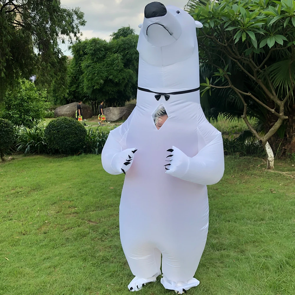Mascot Halloween Cosplay Inflatable Costumes Animal Polar Bear Inflated Garment Adult Purim Fancy Party Dress Up |