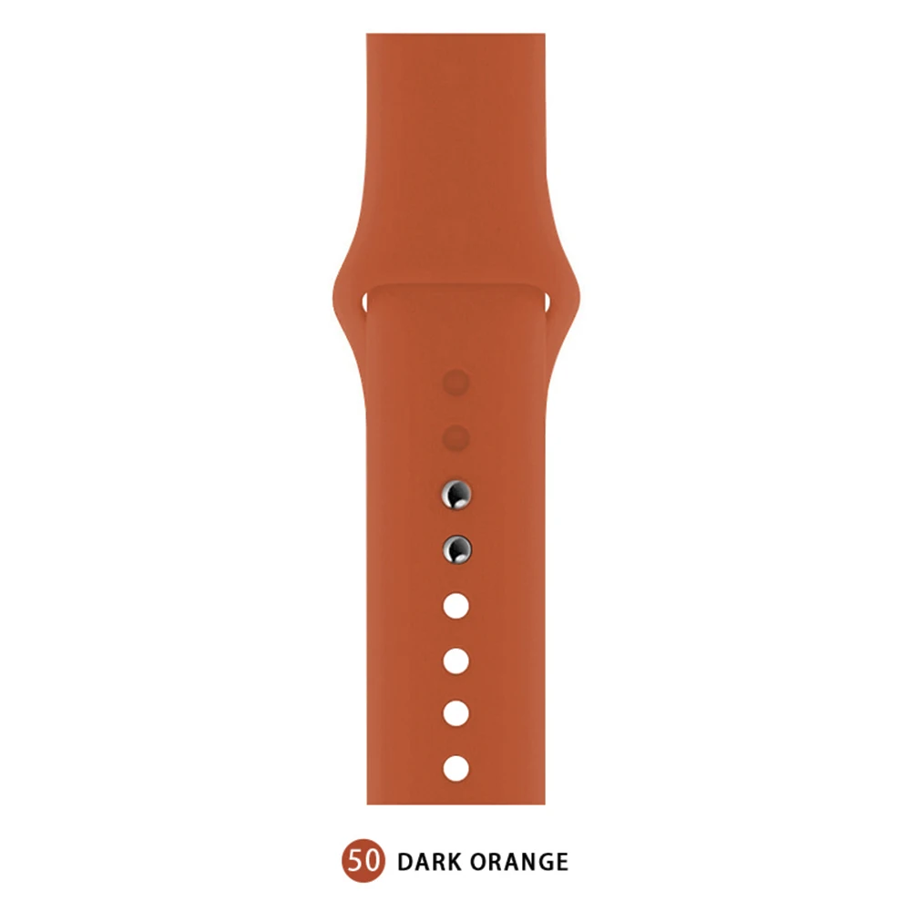 Dark orange Мягкий силиконовый сменный спортивный ремешок для Apple Watch версии 4, 3, 2, 1, 42 мм, 38 мм, браслет на запястье, ремешок для iWatch 4, 40 мм, 44 мм, спортивный - Цвет ремешка: Dark orange
