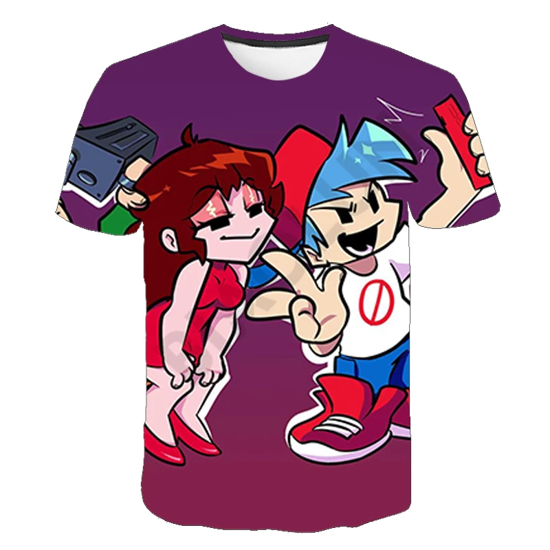 Camiseta de manga corta para ni&ntilde;os y ni&ntilde;as, camisa con estampado de Anime de dibujos animados, Popular, juego de m&uacute;sica, el viernes por la noche, 3D-4