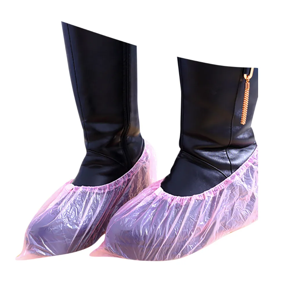 100Pcs/set Plastic Waterproof Disposable Shoe Covers Rainy Day Floor Protector Cleaning Cover Blue Hot Sale | Обувь