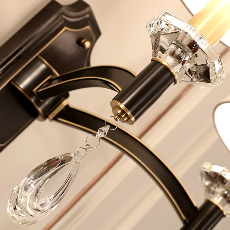 

FKL Copper Crystal Wall Lamp Bedroom Restaurant Aisle Lamp Luxury Modern Wall Lamp Decoration LED Wall Light