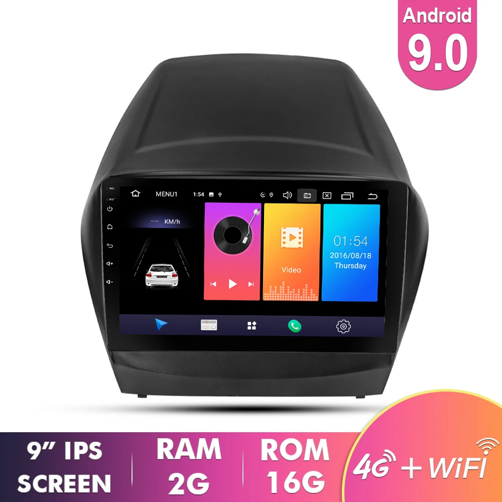 9inch 2G 16G with4G Ekiy " ips Android 9,0 не 2 Din Автомобильный мультимедийный плеер авторадио стерео для hyundai IX35 2010- gps навигация MP3 MP4 MP5 - Цвет: 9inch 2G 16G with4G