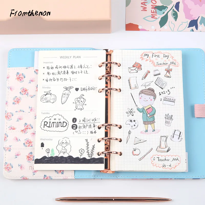 Цветочный кожаный чехол переплет блокнот журналы еженедельник Органайзер А6