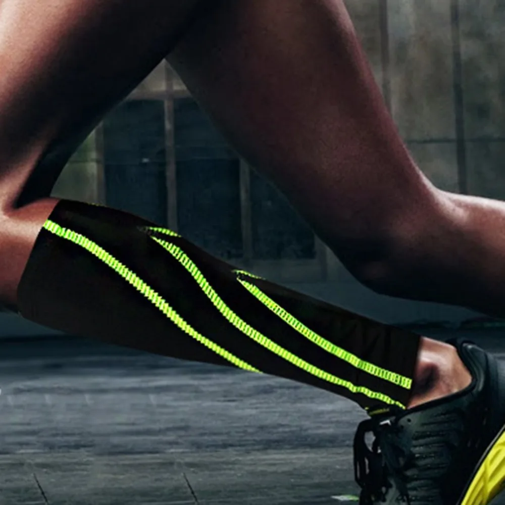 Мужские и женские компрессионные велосипедные гетры для бега с рукавом до голени