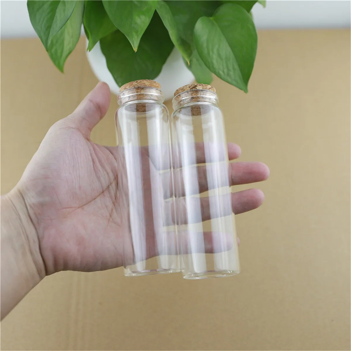 

6 pcs/lot DIY 37*120mm 100ml Glass Bottle With Cork Storage Bottle Stopper Glass Jars Test Tube Tiny spice jar container Vial