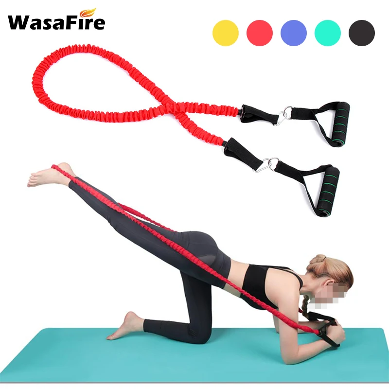 

5 Levels Resistance Bands with Handles Yoga Pull Rope Elastic Fitness Exercise Tube Band for Home Workouts Strength Training